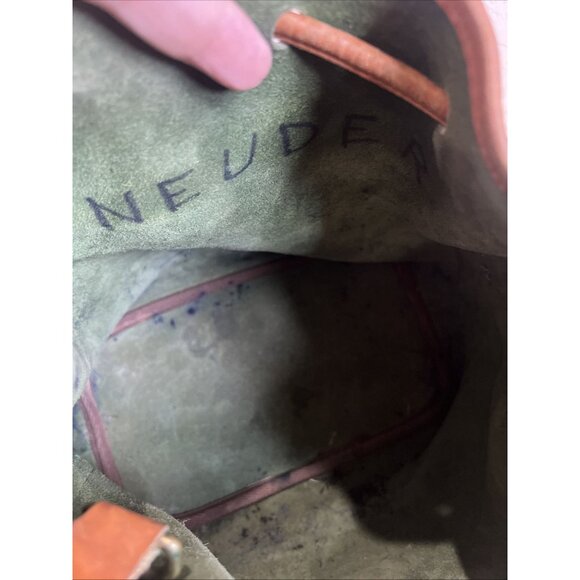 Vintage Dooney & Bourke Green All Weather Pebbled Leather Drawstring Bucket Bag - Picture 14 of 16